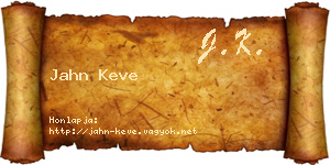 Jahn Keve névjegykártya